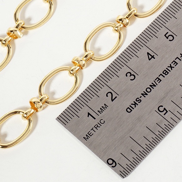 Gold Dipped Oval Link Chain Necklace - Picture 4 of 5